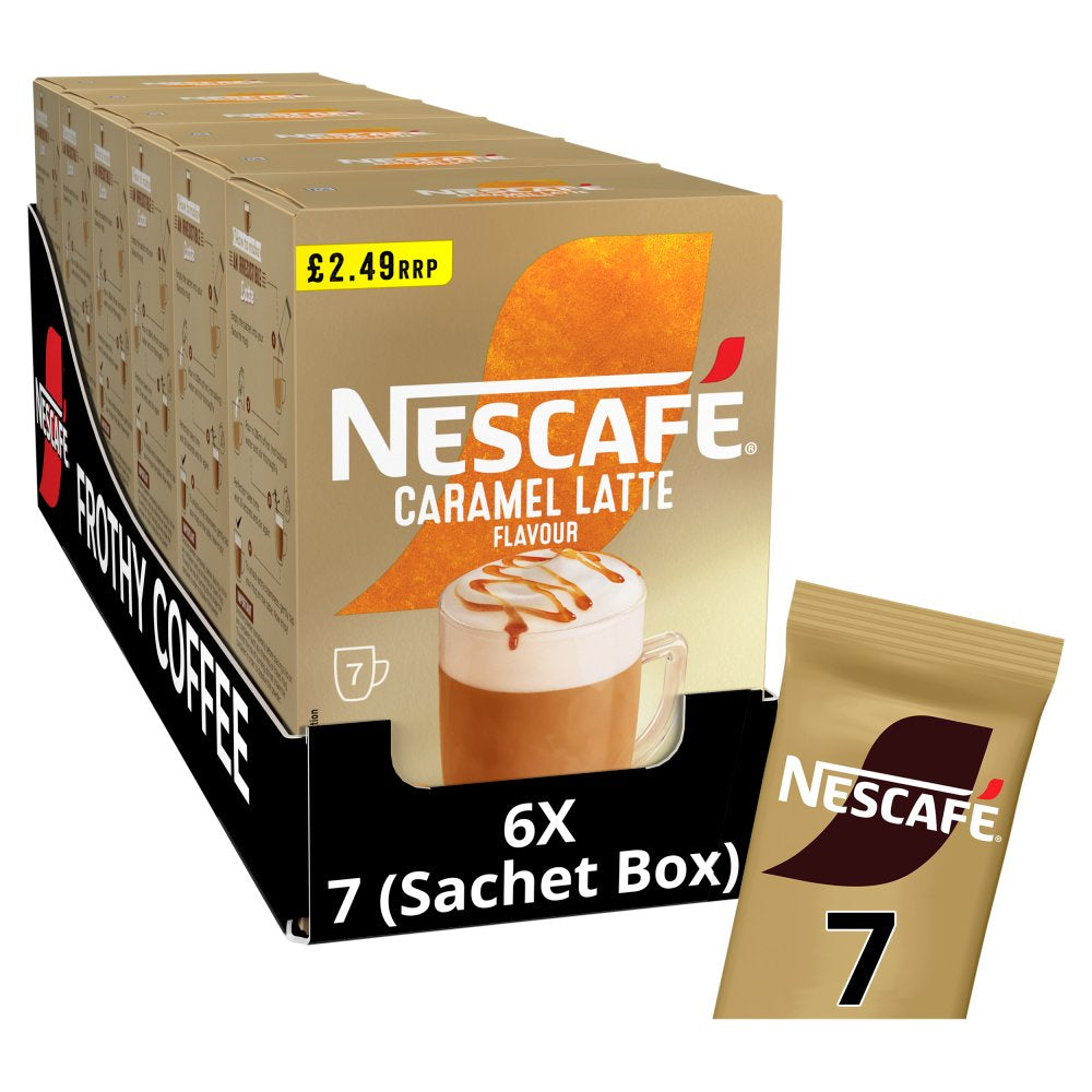 Nescafé Caramel Latte Instant Coffee 7 x 17g Sachets (Box of 6) PMP