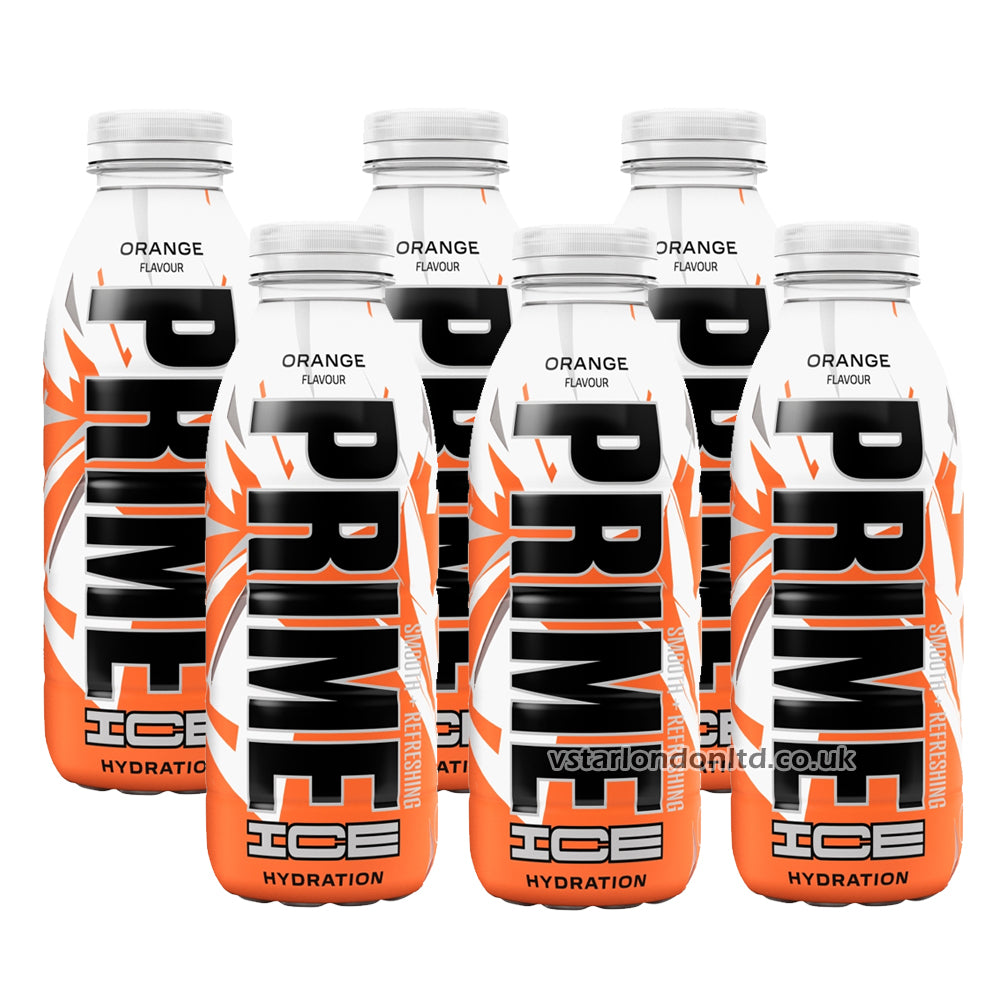 Prime Orange, Blue & Red Chill Flavour Ice Hydration 500ml (6 & 12 Bottles)