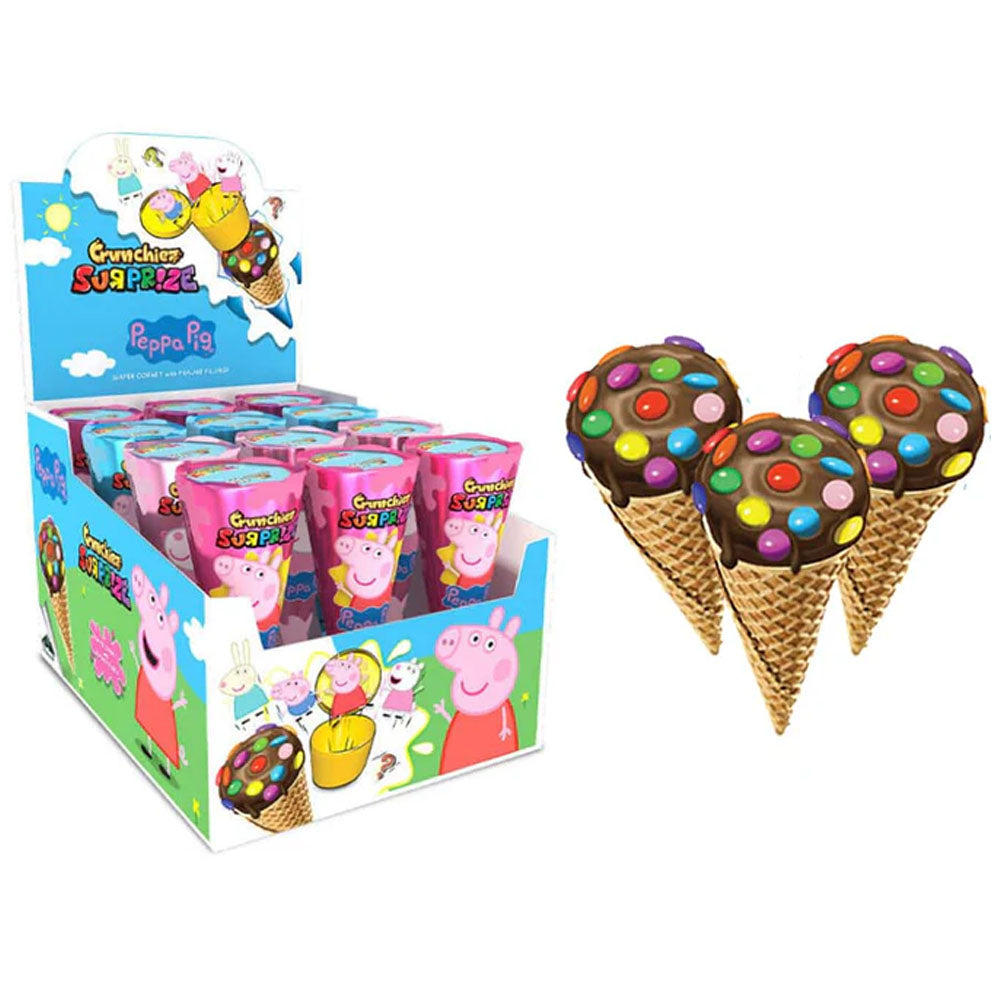 Chocolate Peppa Pig Surprise Cones 25g - 12 Count