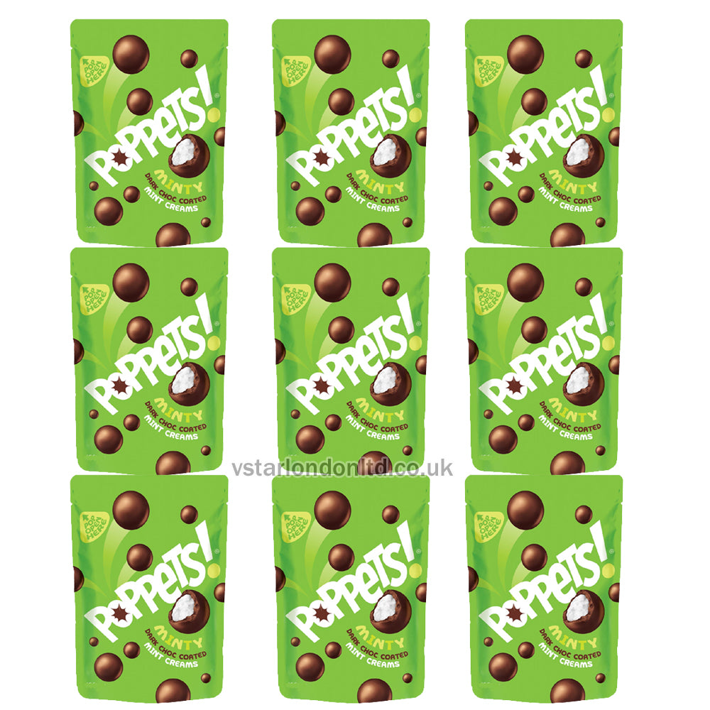 Poppets Dark Chocolate Coated Mint Creams Pouch 120g(9 Bags)