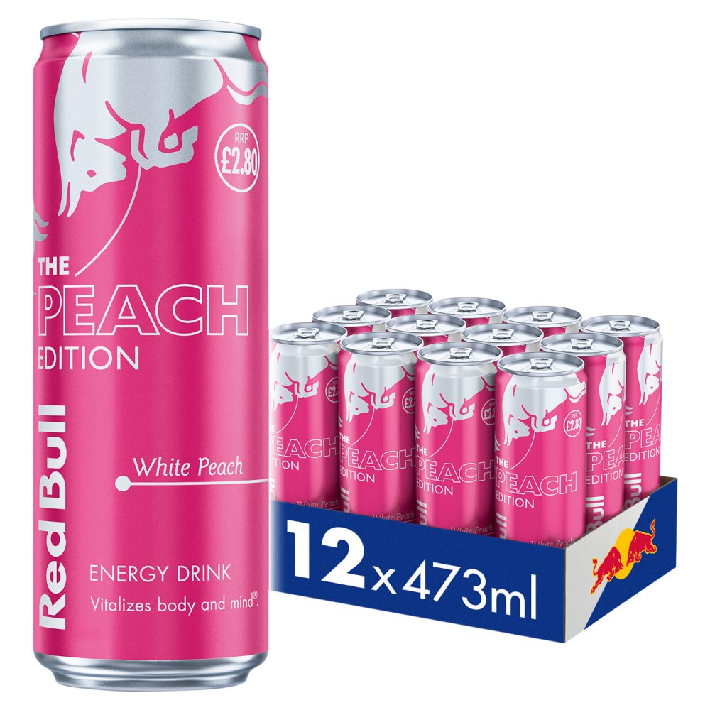 Red Bull Peach Edition White Peach Energy Drink 473ml PMP (6 & 12 Cans)