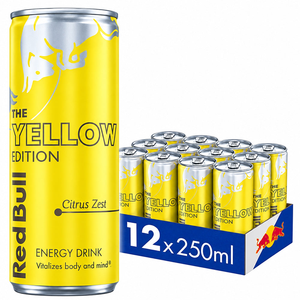 Red Bull Yellow Edition Citrus Zest Energy Drink 250ml PMP (6 & 12 Cans)