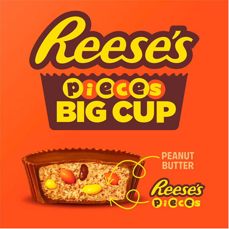 Reese's Big Cup with Pieces King Size Chocolate Peanut Butter Cups 79g (8 & 16 Packs)