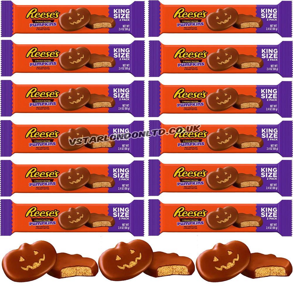 Reese's 2 Peanut Butter Pumpkins King Size 68g (12 & 24 Packs)