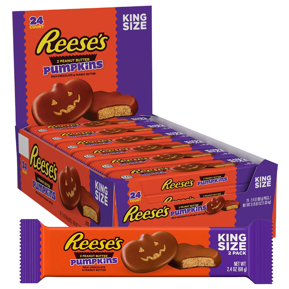 Reese's 2 Peanut Butter Pumpkins King Size 68g (12 & 24 Packs)