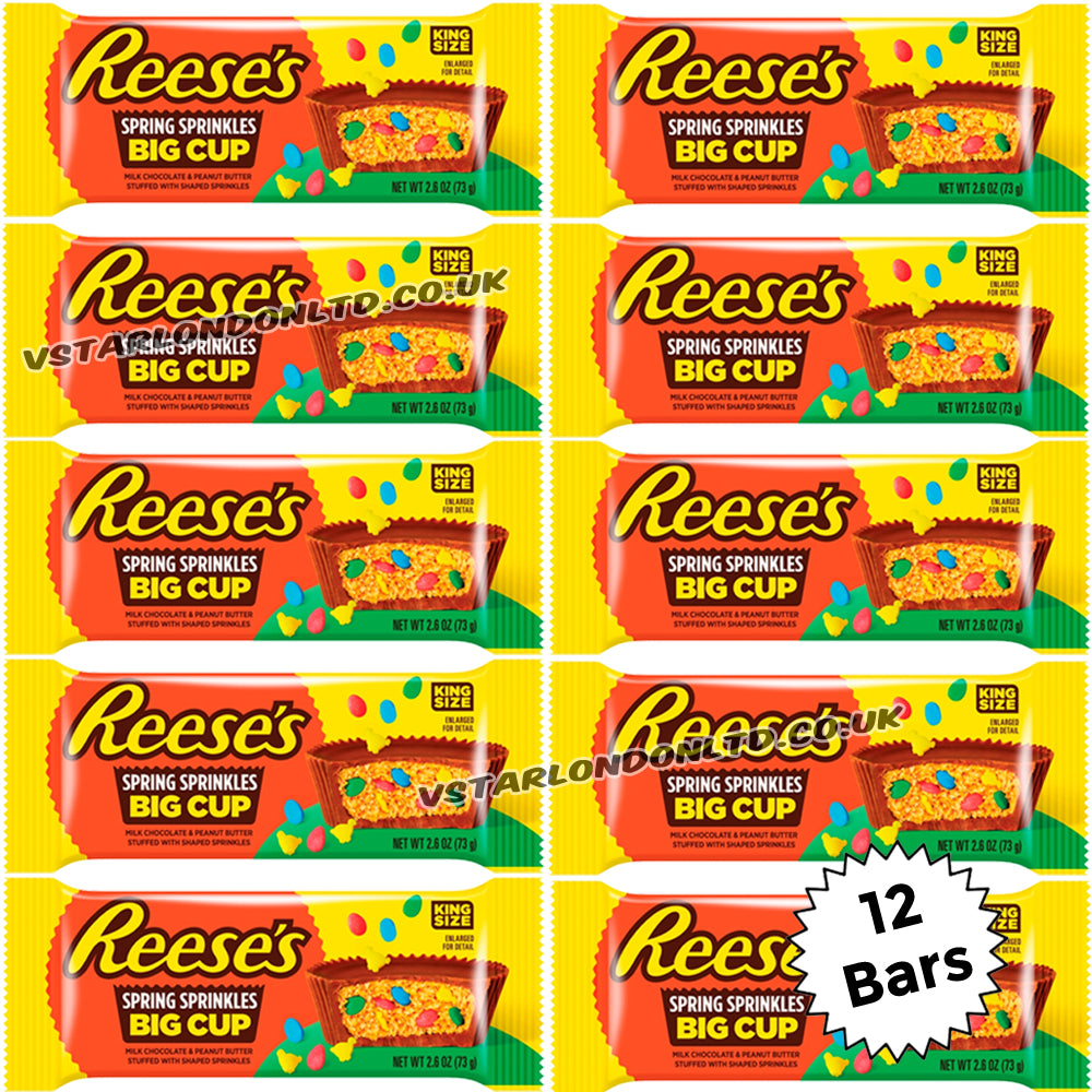 Reese’s Peanut Butter Sprinkles Big Cup Kingsize 73g (6, 12 & 16 Bars)