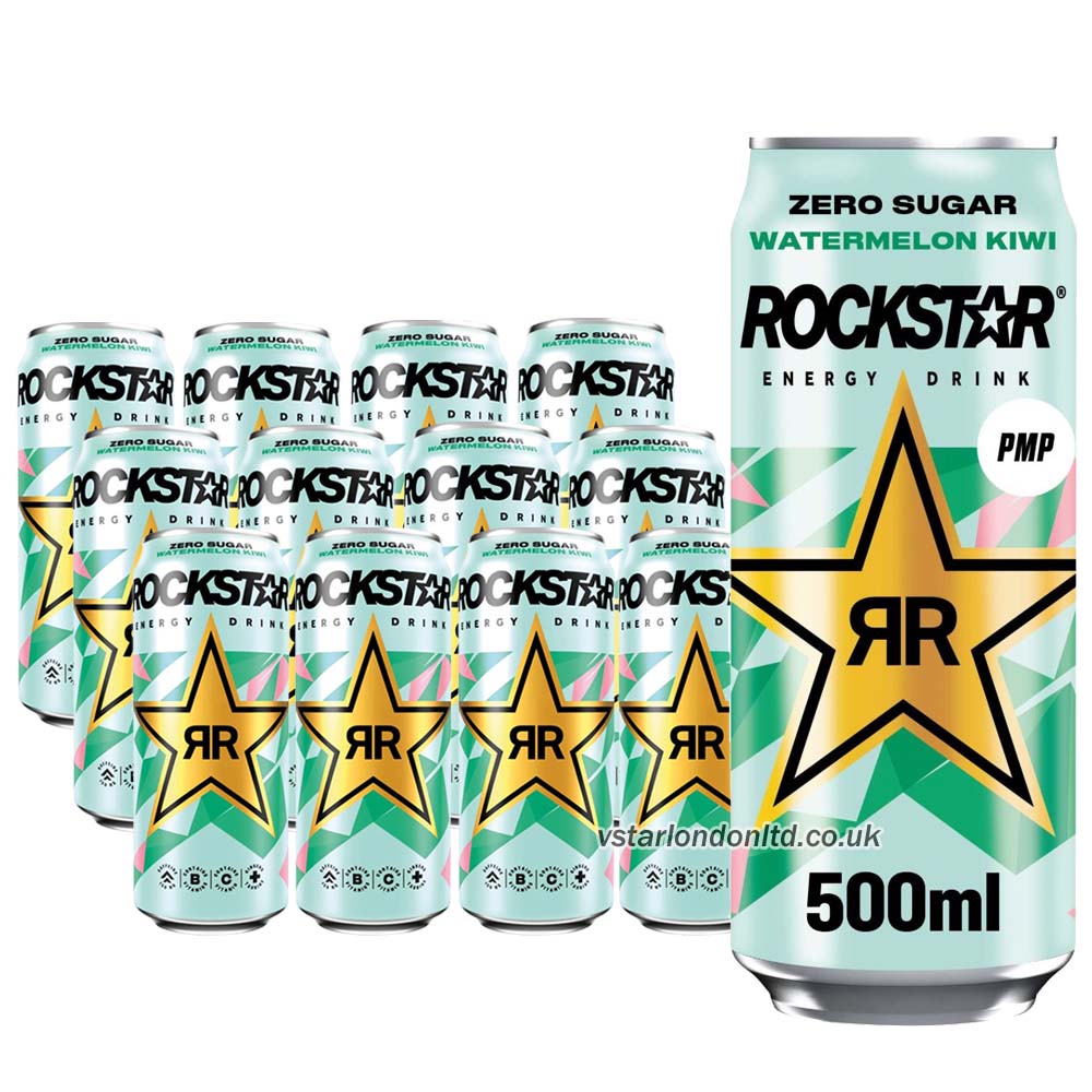 Fuel Your Hustle with Rockstar Refresh Watermelon & Kiwi – 12 x 500ml