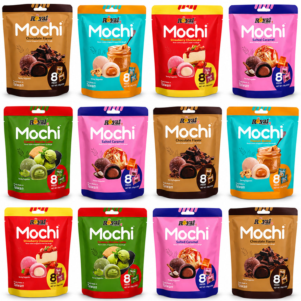 Royal Family Mochi Random Mixed Flavour Pouches 120g (6 & 12 Bags)