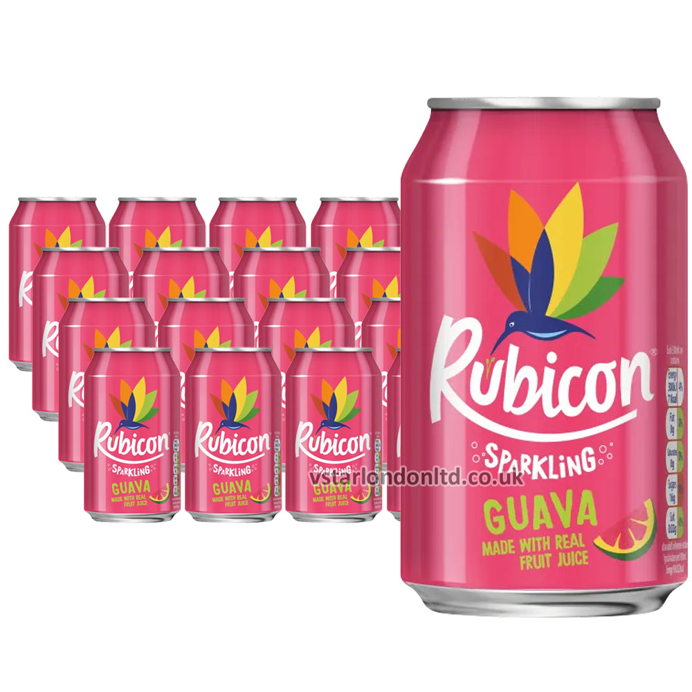 Rubicon Sparkling Guava Juice Soft Drink 330ml (12 & 24 Cans)