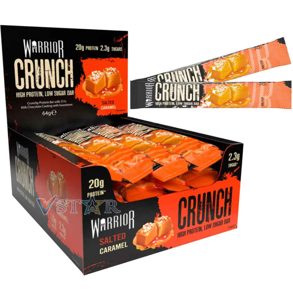 Warrior Crunch Salted Caramel Protein Bar 64g (12 Bars)