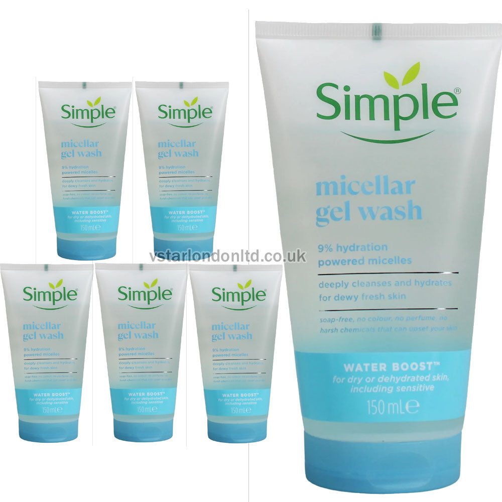 Simple Micellar Facial Wash Gel – 6 x 150ml
