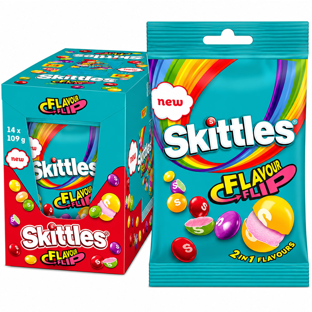 Skittles Fruit Flavour Flip Sweets 109g PMP (Box of 14)