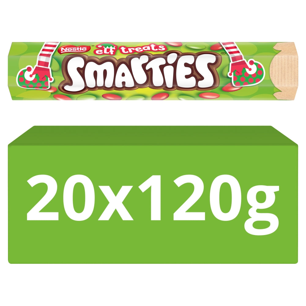 Smarties Giant Chocolate Tubes 120g – White, Orange, Elf & Milk Chocolate (10 & 20 Pack)