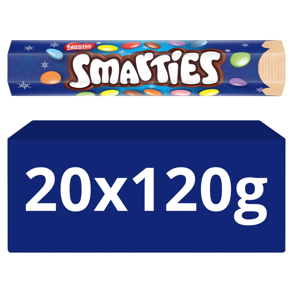 Smarties Giant Chocolate Tubes 120g – White, Orange, Elf & Milk Chocolate (10 & 20 Pack)