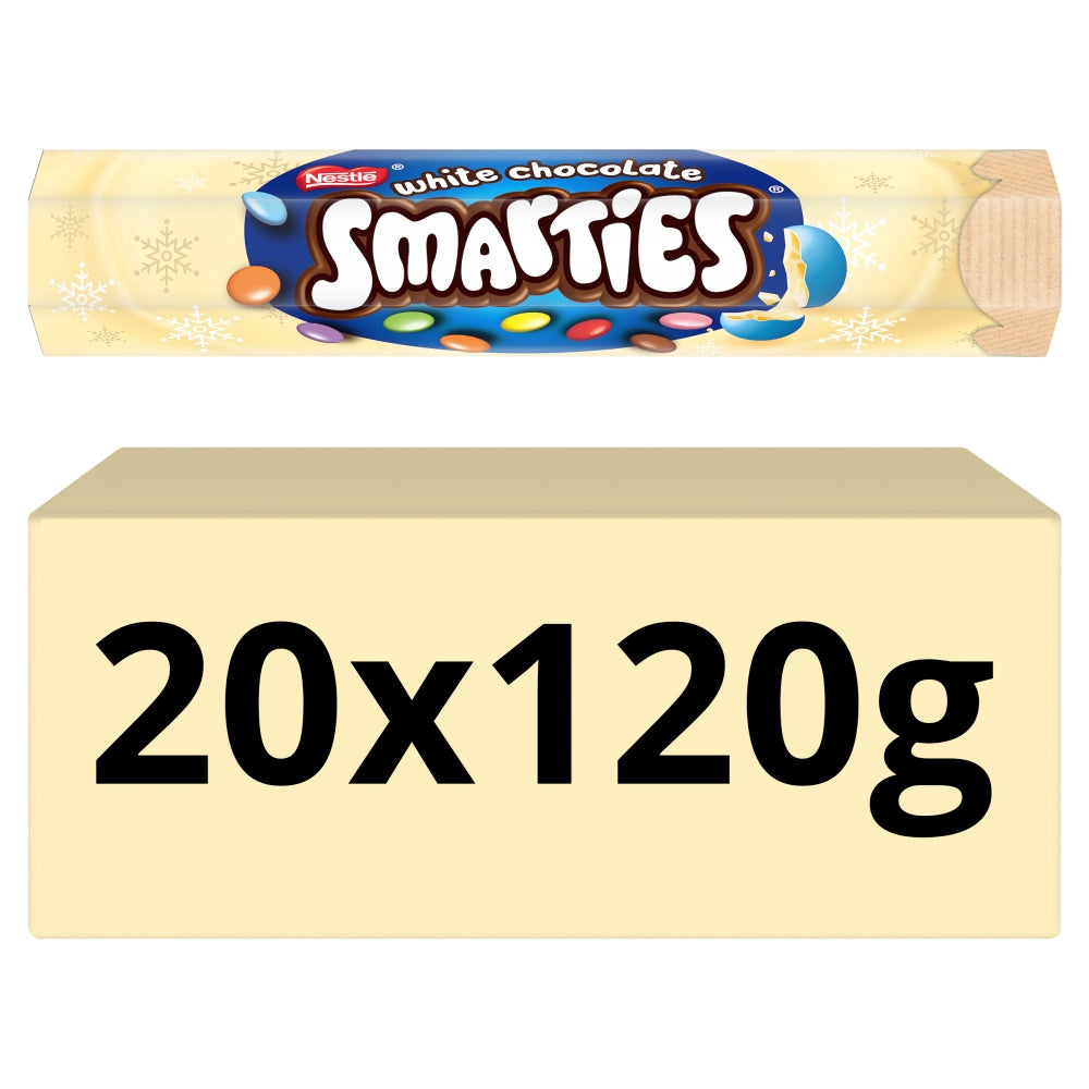 Smarties Giant Chocolate Tubes 120g – White, Orange, Elf & Milk Chocolate (10 & 20 Pack)