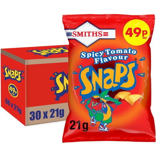 Smiths Snaps Spicy Tomato Snacks Crisps 49p PM 30 x 21g