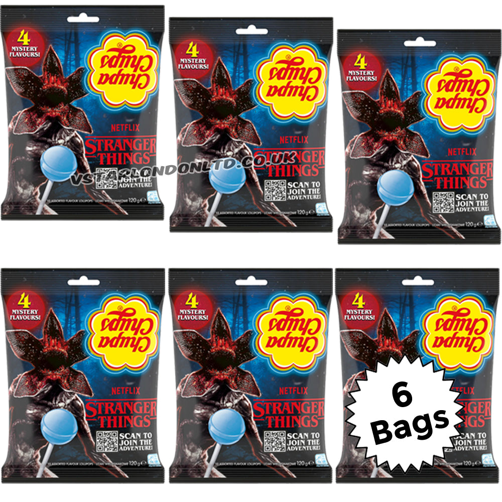 Chupa Chups Stranger Things 4 Flavours Lollipops 120g (6 & 12 Bags)