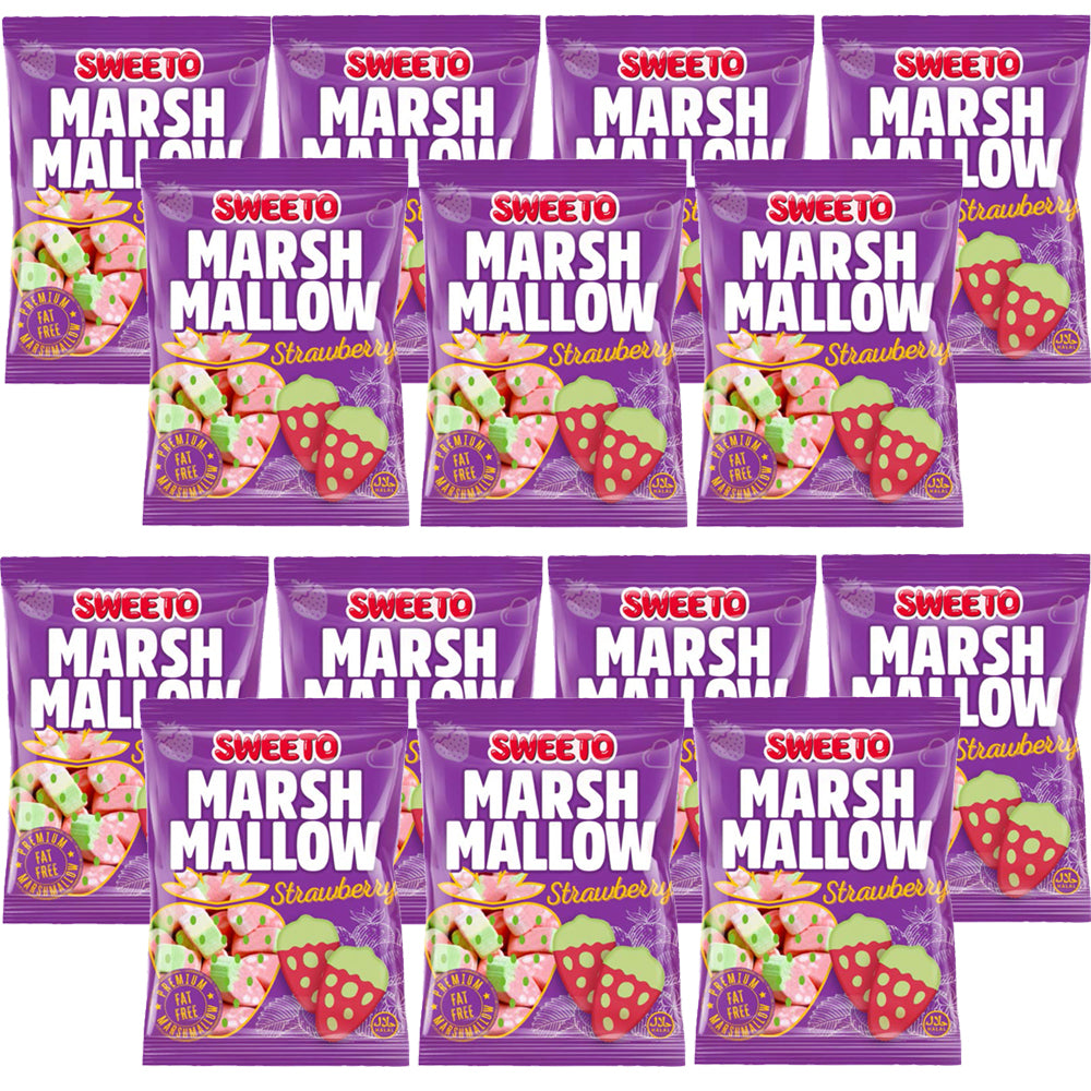 Sweeto Strawberry Marshmallows 140g (Case of 12) Fat Free Halal