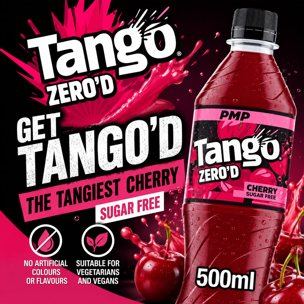 Tango Zero'd Cherry Sugar Free PMP Bottle 12 x 500ml