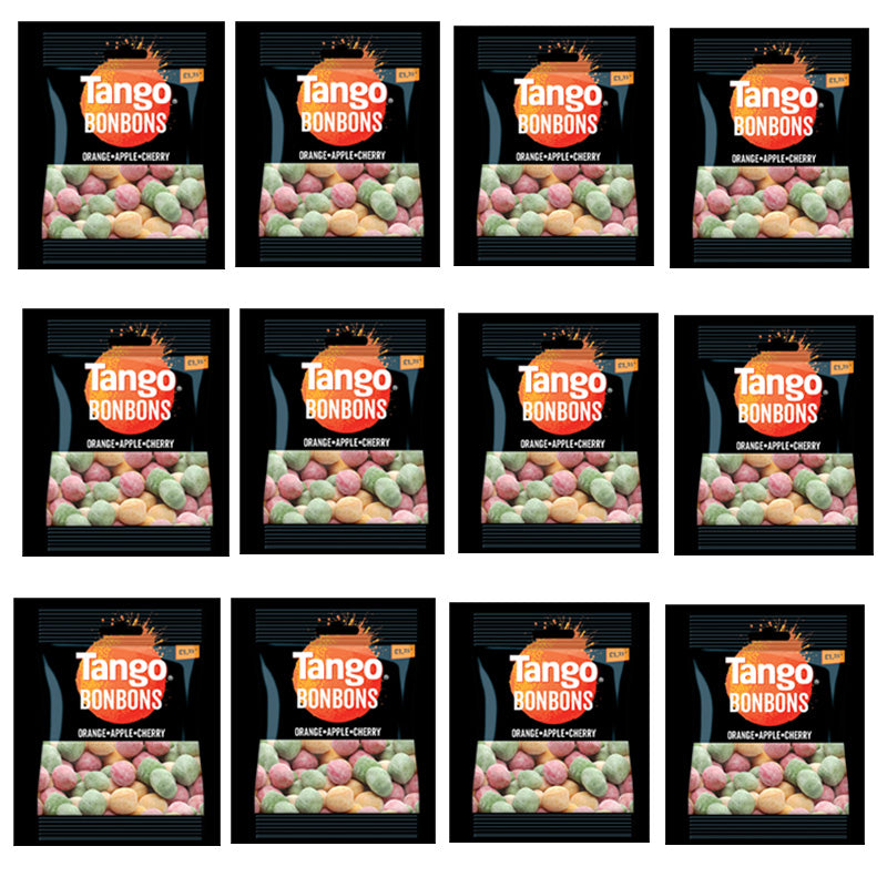 Tango Assorted Fruit Bon Bons 100g Orange Apple Cherry Flavour Sweets (6 or 12 Packs)