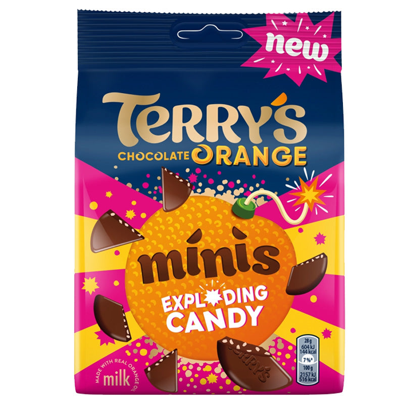 Terry's Chocolate Orange Exploding Minis 105g x 10 Bags | Popping Candy