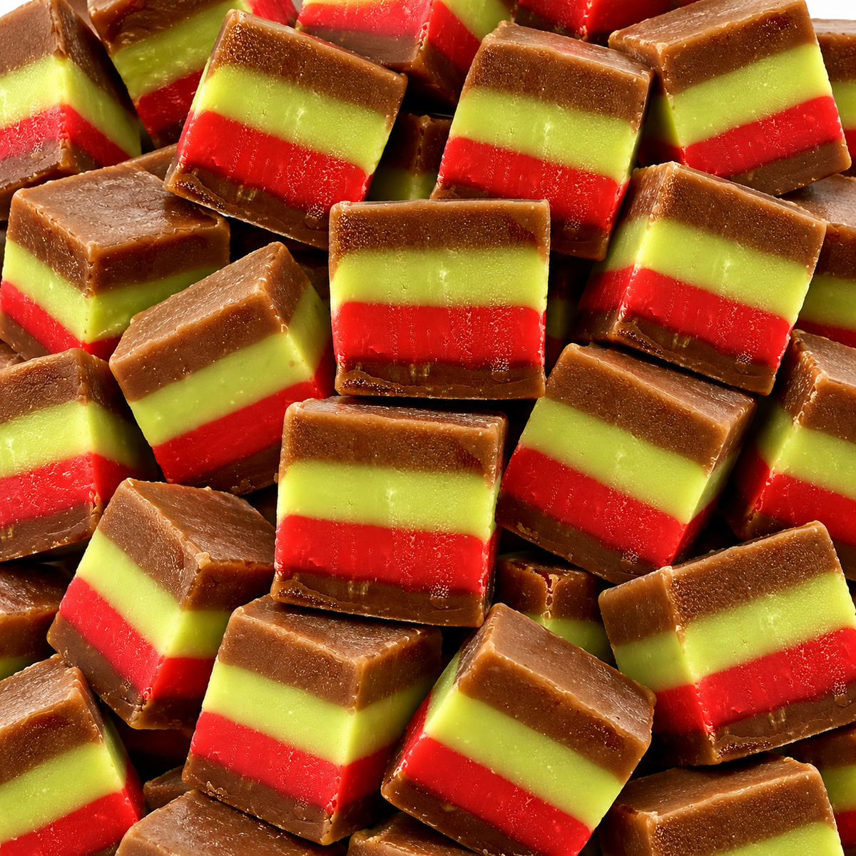 The Fudge Factory Chocolate, Strawberry & Pistachio Creme Fudge 2kg