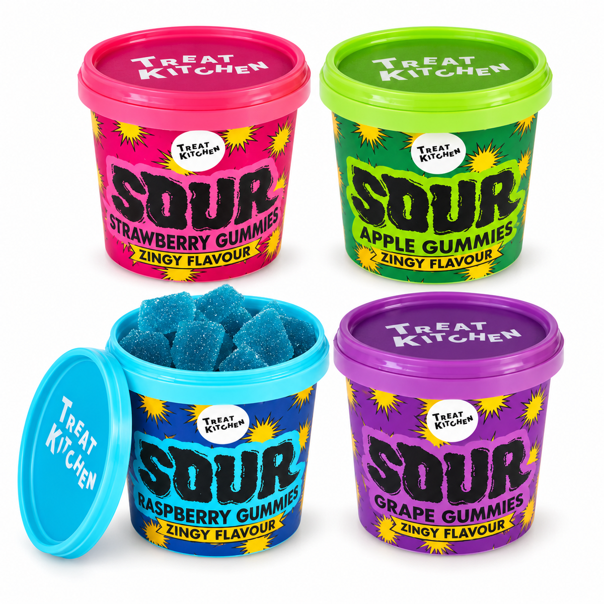Treat Kitchen Sour Cherry Cola Gummies Tub 90g (6 & 12 Tubes)