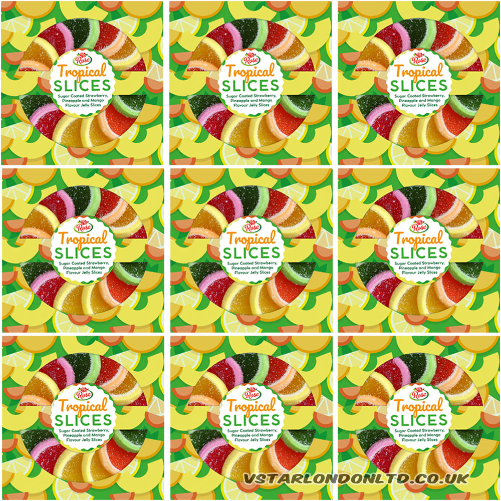 Tropical Fruit Slices Gift Box 9 x 90g – Sugar Coated Jelly Fruit Slices