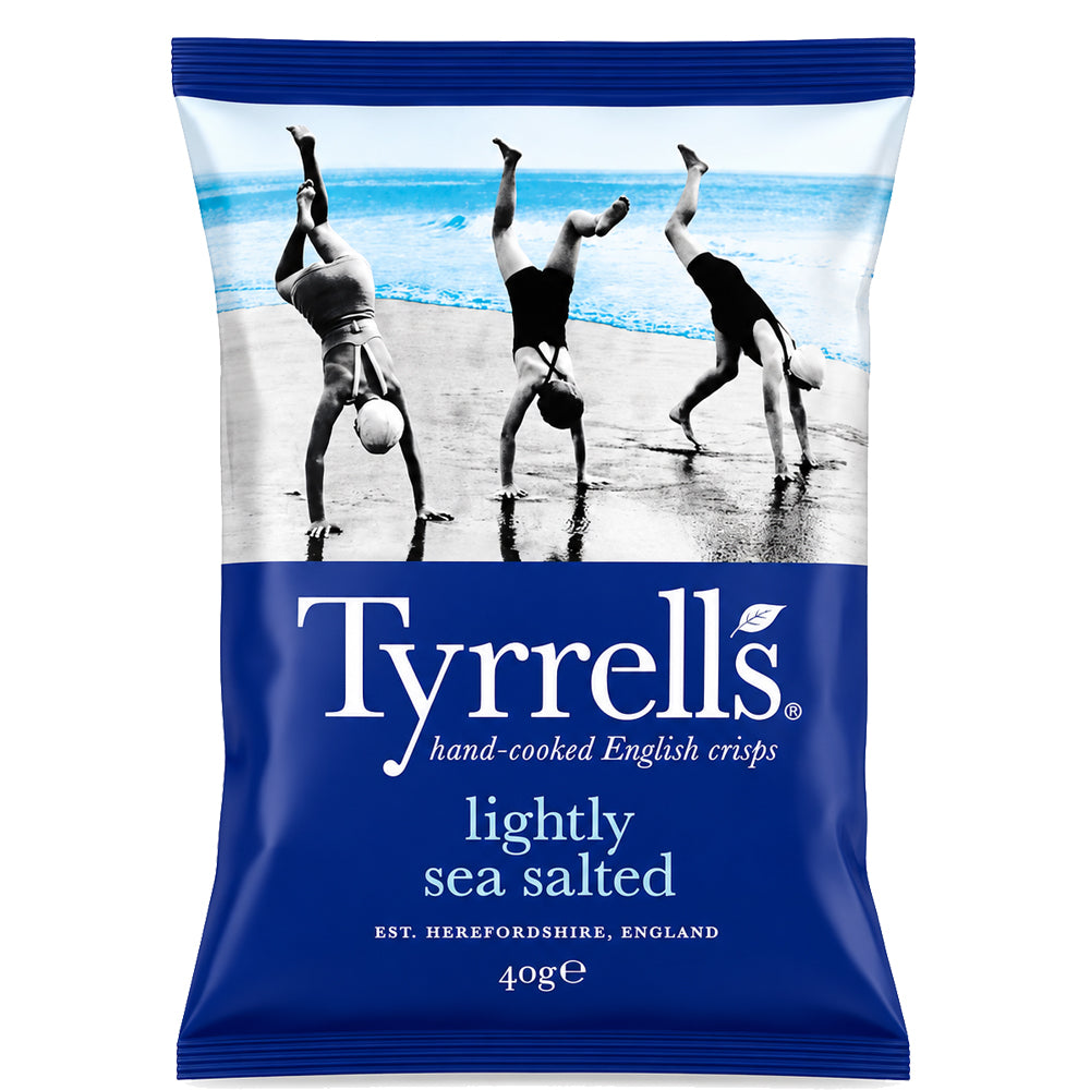 Tyrrells Lightly Sea Salted Crisps 40g (Case of 24)