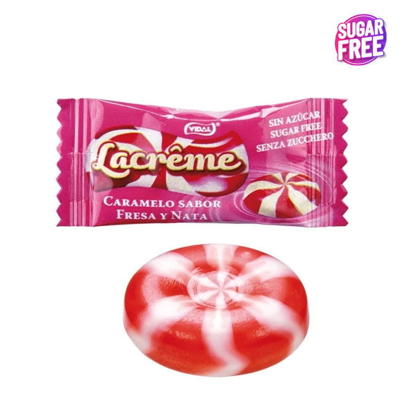 Vidal Sugar Free Strawberry Lacreme Sweets 1kg & 2kg Wrapped Strawberry Candies