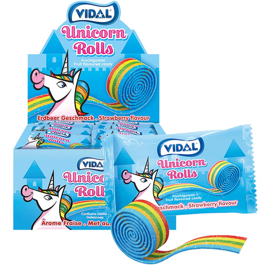 Vidal Unicorn Rolla Belta 24 x 20g | Rainbow Fruit Rolls