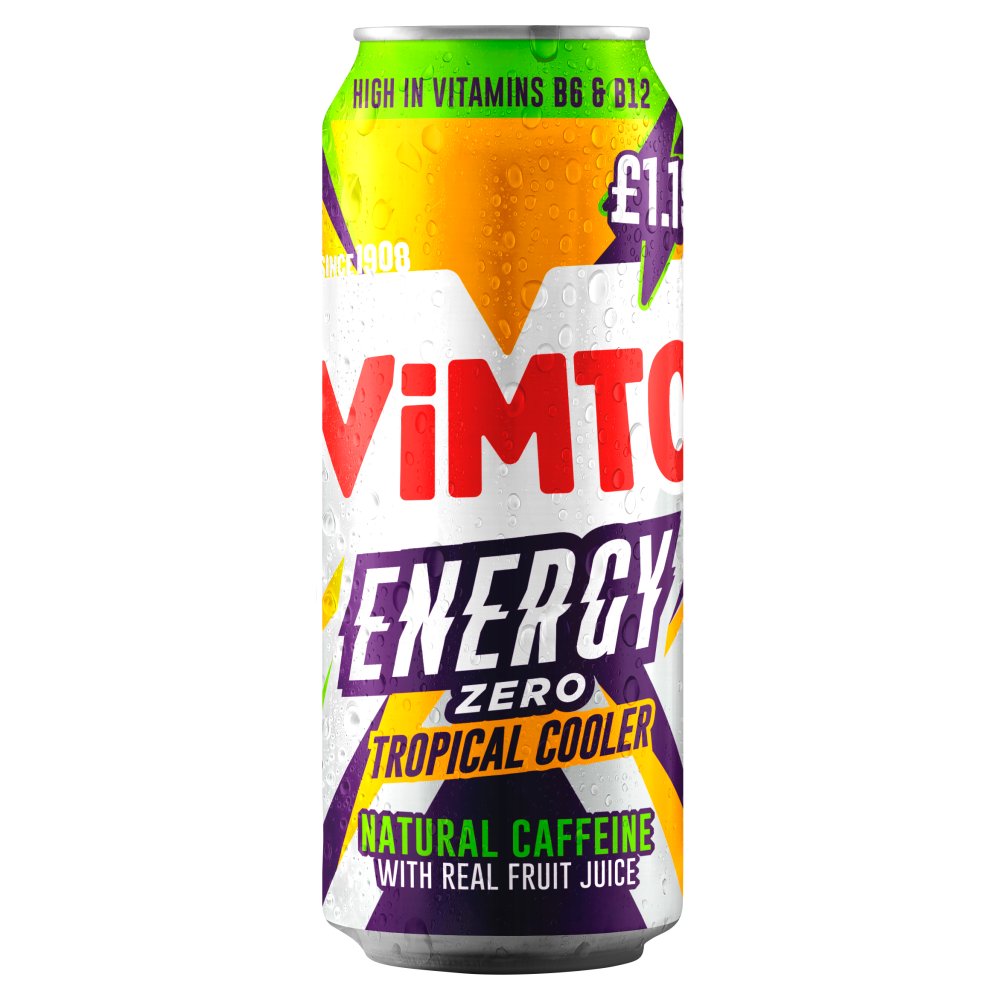 Vimto Energy Zero Tropical Cooler 500ml PMP (Case of 12)