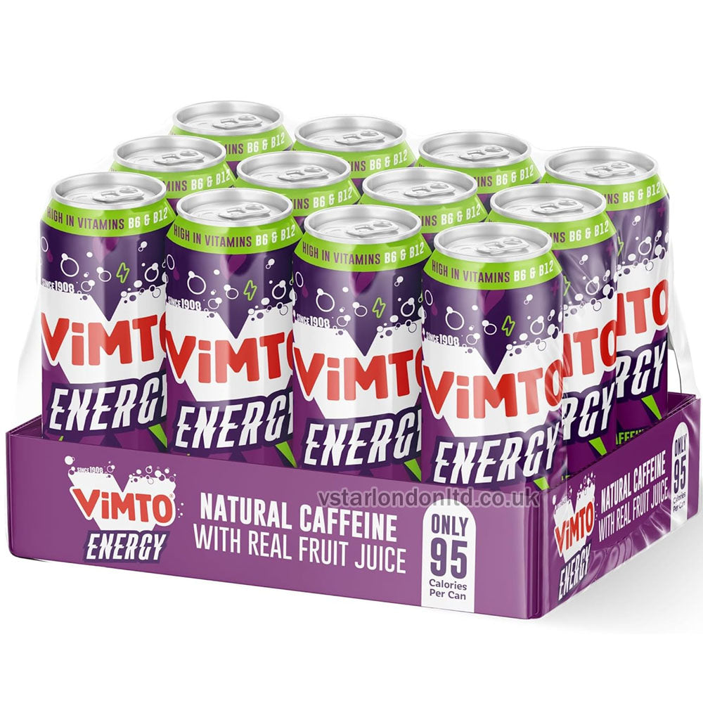 Vimto Energy Original 500ml x 12 Bottles – Refreshing Energy Drink