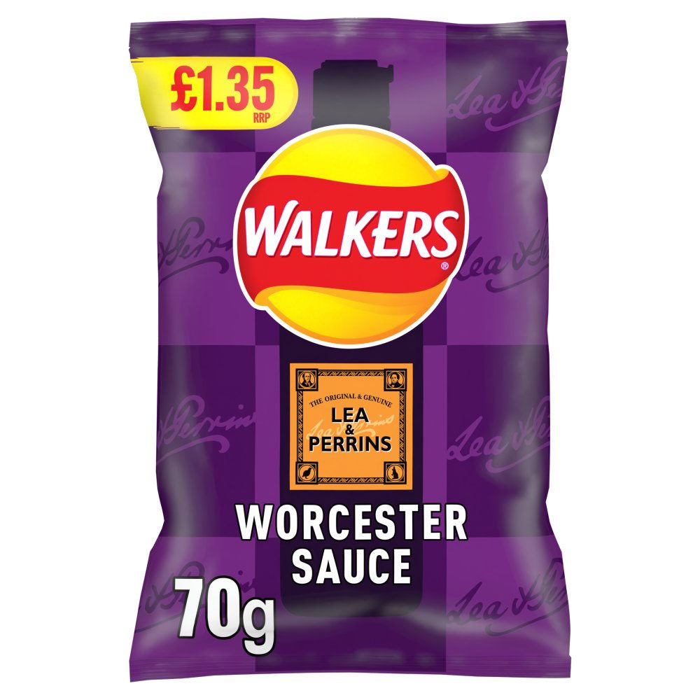 Walkers Lea & Perrins Worcester Sauce Sharing Crisps 70g PMP