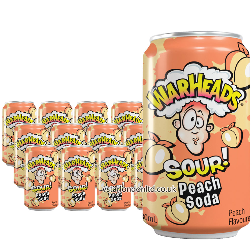 Warheads Sour Peach Soda Cans 330ml