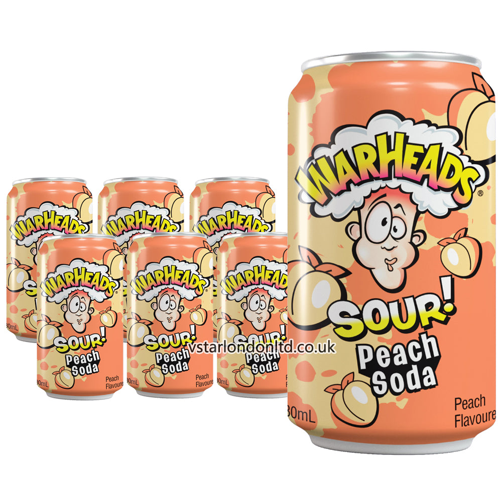 Warheads Sour Peach Soda Cans 330ml
