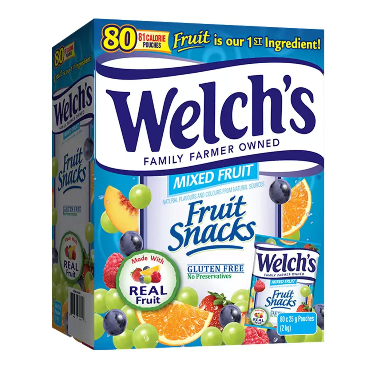 Welch's Mixed Fruit Snacks Real Fruit Pouches 25g