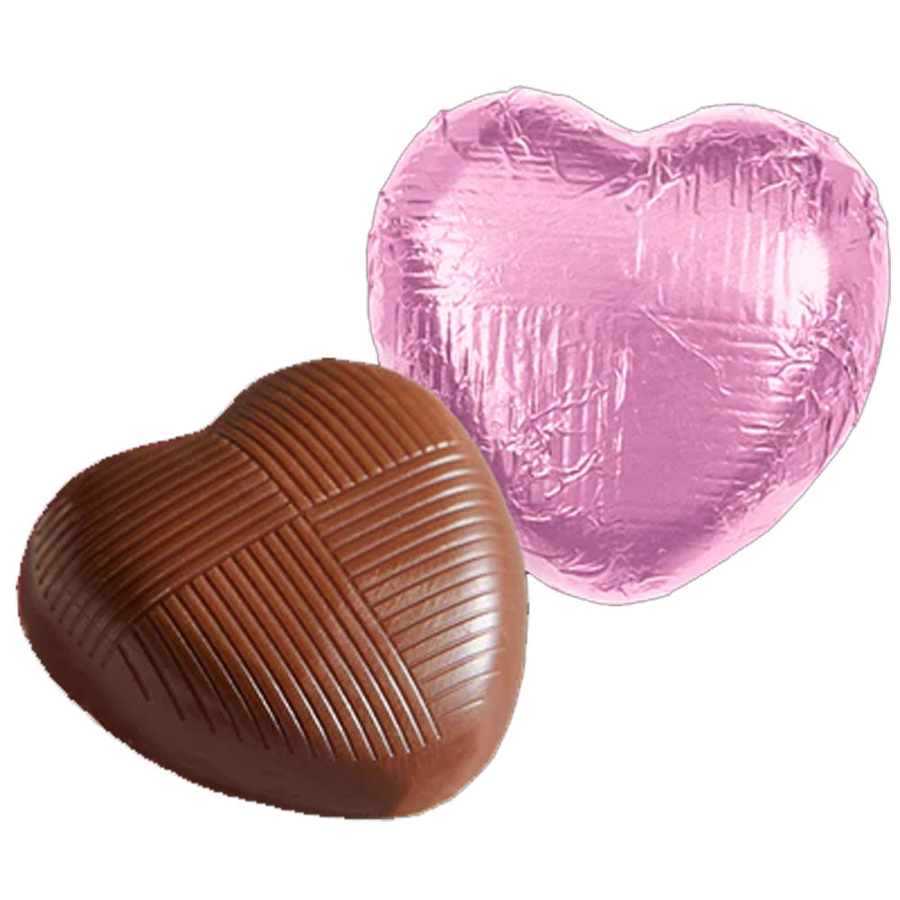 Whitakers Pink Foiled Chocolate Hearts