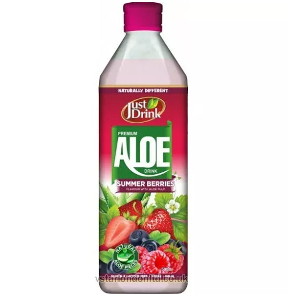 Premium Aloe Drink Mango, Summer-Berries and Tropical Just Drink Flavors 500ml(Pack of 6 and 12)