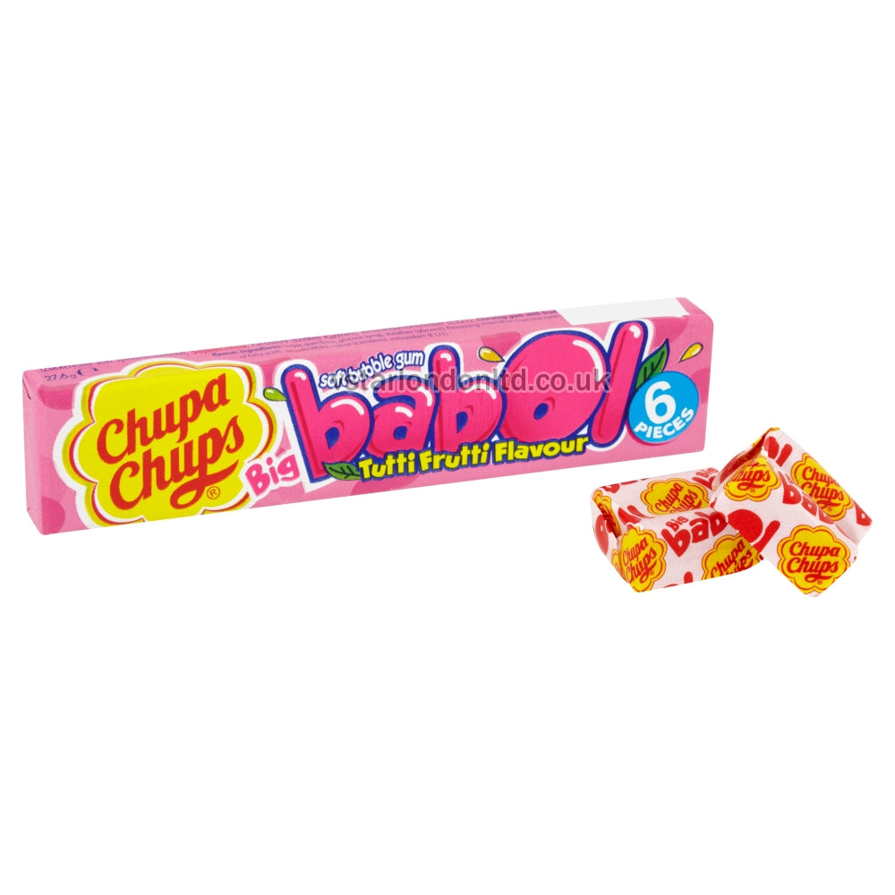 Chupa Chups Big Babol Tutti Frutti Flavour Soft Bubble Gum 27.6g (Pack of 20)