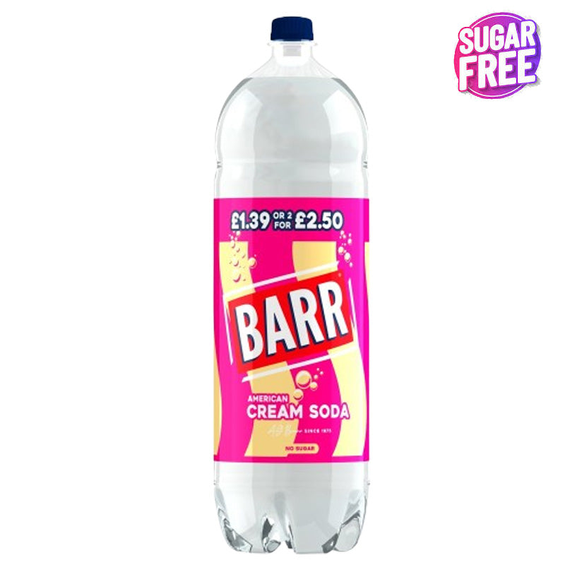 BARR Cream Soda Soft Drink Bottle 2L PMP Fizzy Drink (Box of 6 Bottles)