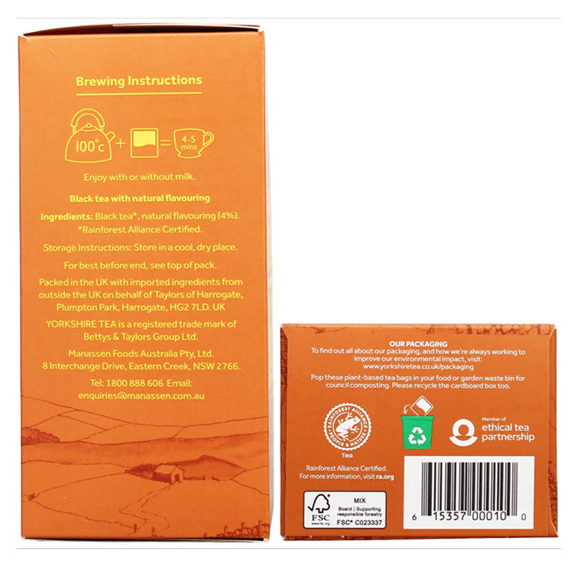 Yorkshire Tea Caramelised Biscuit Brew Tea Bags – Sweet Flavoured Dessert Inspired Black Tea (Box of 40 Bags)