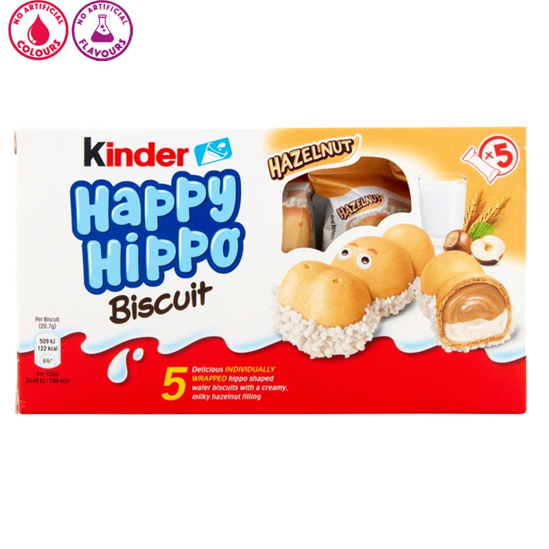 Kinder Happy Hippo Milk Chocolate Hazelnut Wafer 10 x (5 x 20.7g) Multipacks