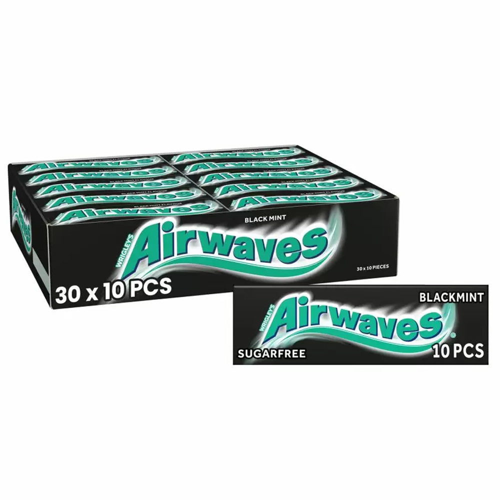 Airwaves Black Mint Flavour Sugarfree Chewing Gum 10 Pieces