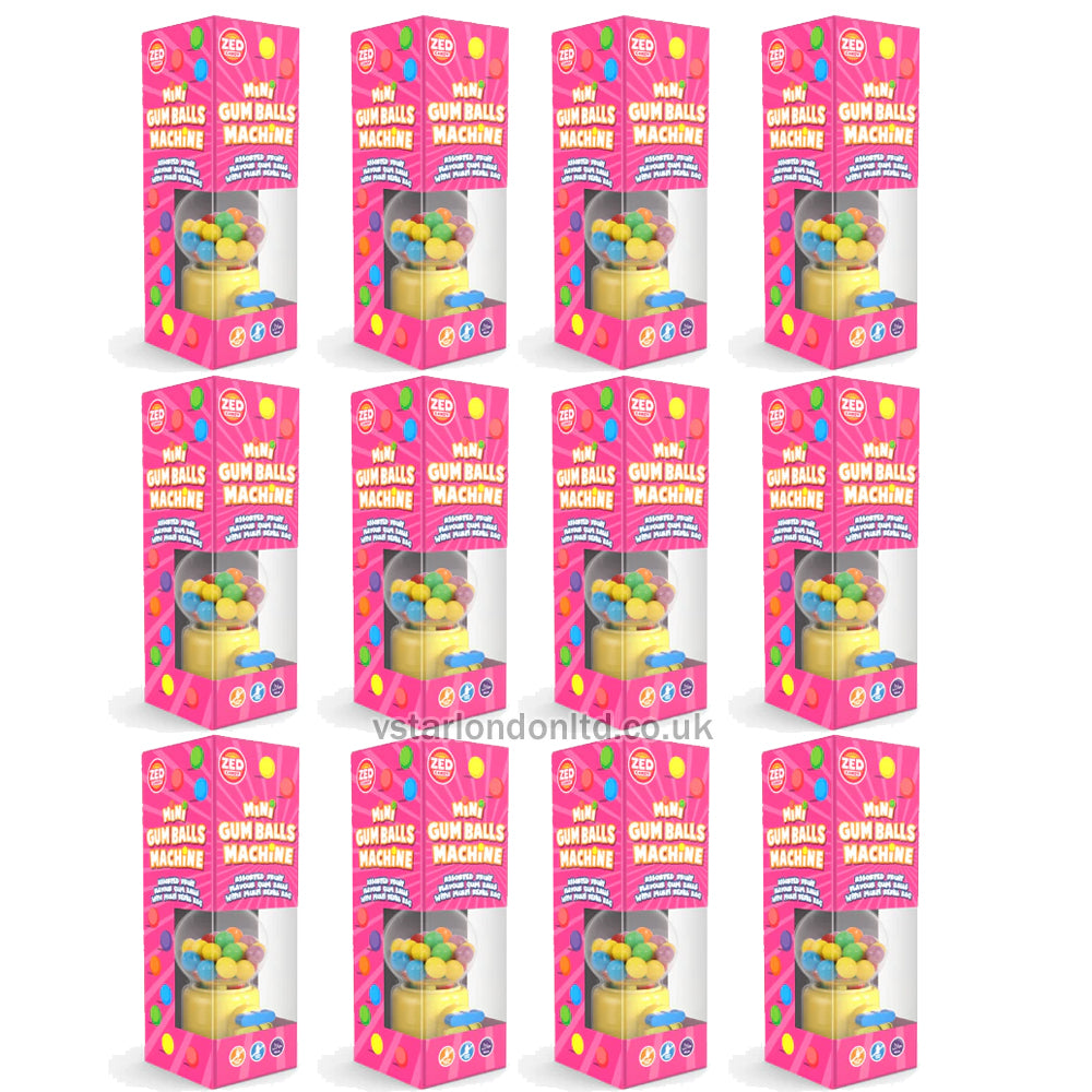 Zed Candy Mini Gumball Machine Gift Box (Each 175g) - 12 Count