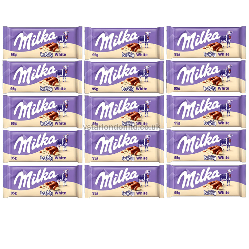 Milka Bubbly Milk White Chocolate 95g(Pack of 15 Bar)