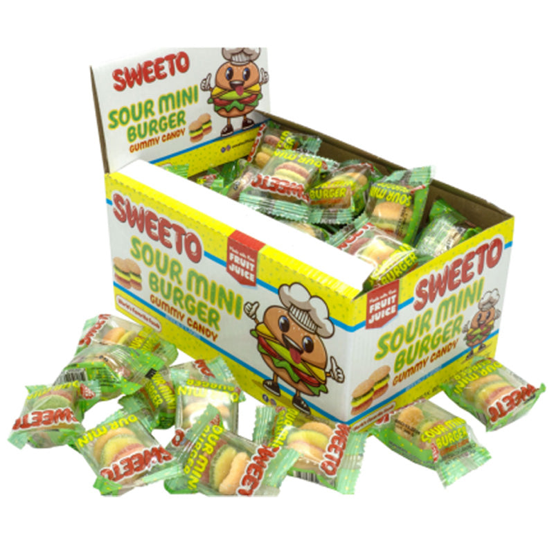 Sweeto Sour Mini Burgers Gummy Sweets 9g x 60 Burgers- Halal