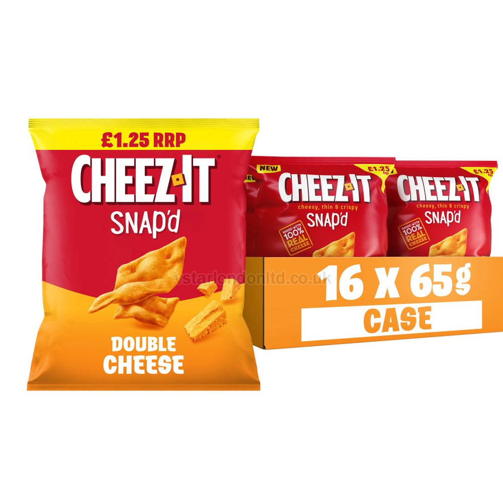 Cheez-It Double Cheese Thin & Crispy Baked Snacks 65g(8, 16 packs) PMP