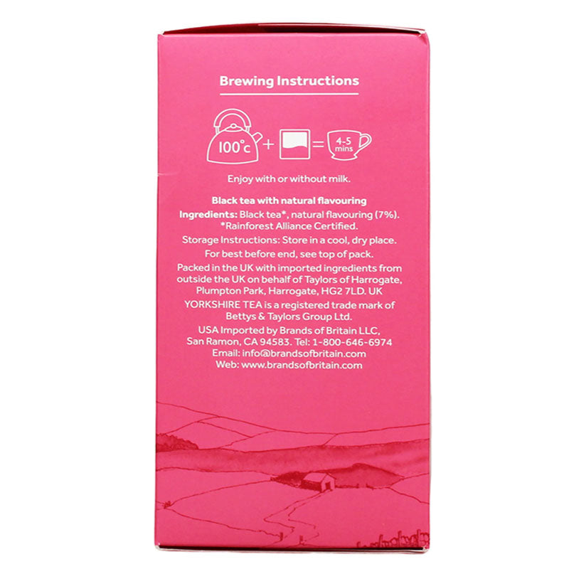 Yorkshire Tea Cherry Bakewell Brew Tea Bags – Cherry & Almond Flavoured Black Tea (Box of 40 Bags)