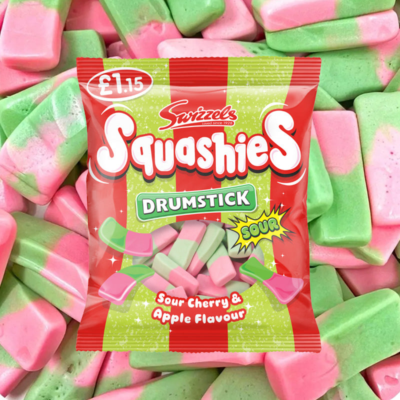 Swizzels Drumstick Squashies Sour Cherry & Apple 120g PMP x 12 Packs